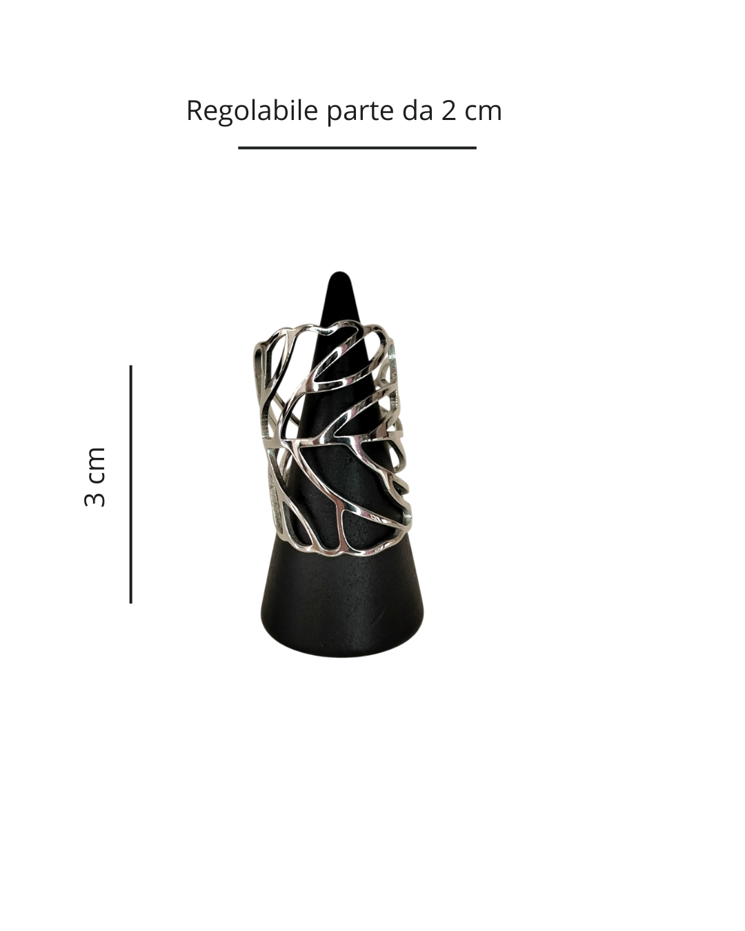 Anello Foglia in acciaio inossidabile regolabile