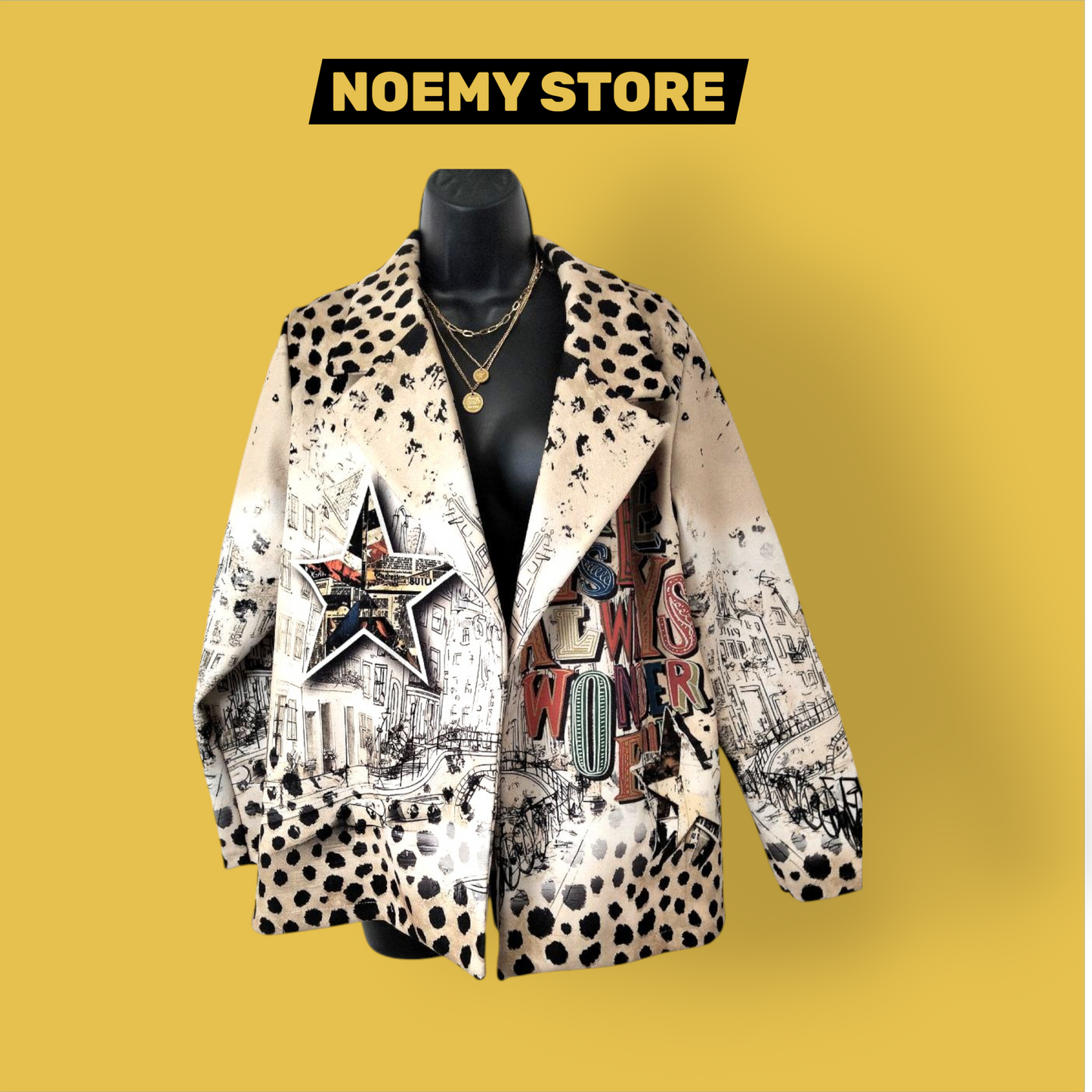 Blazer 'Street Art Leopard