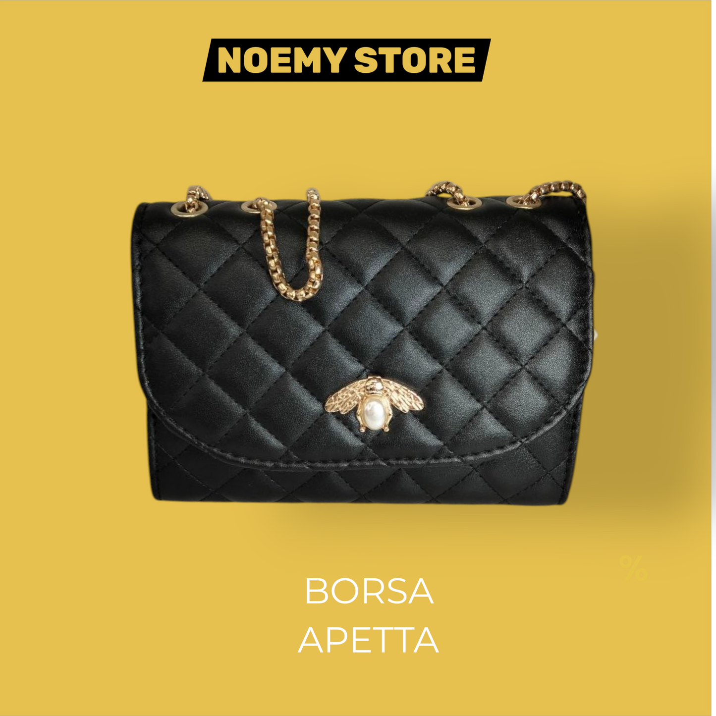 Borsa APETTA tracolla nera e oro