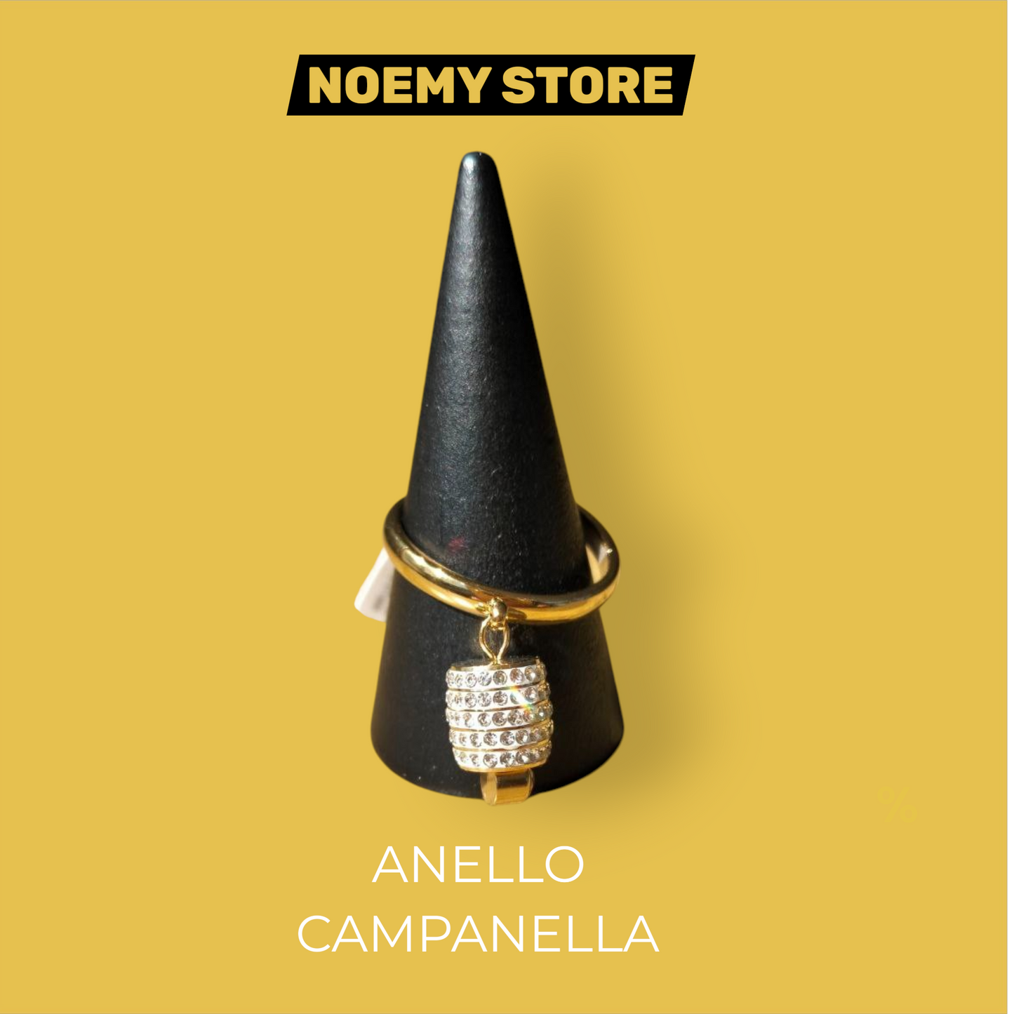 Anello a campanella in acciaio inossidabile regolabile colore oro