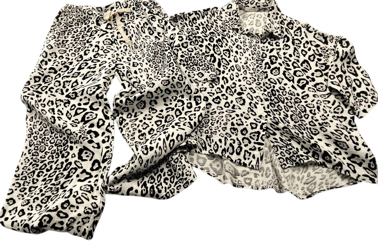 Completo leopardato veste fino una tg L