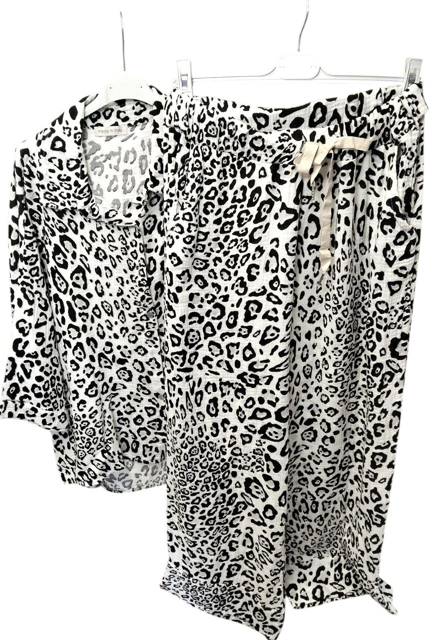 Completo leopardato veste fino una tg L