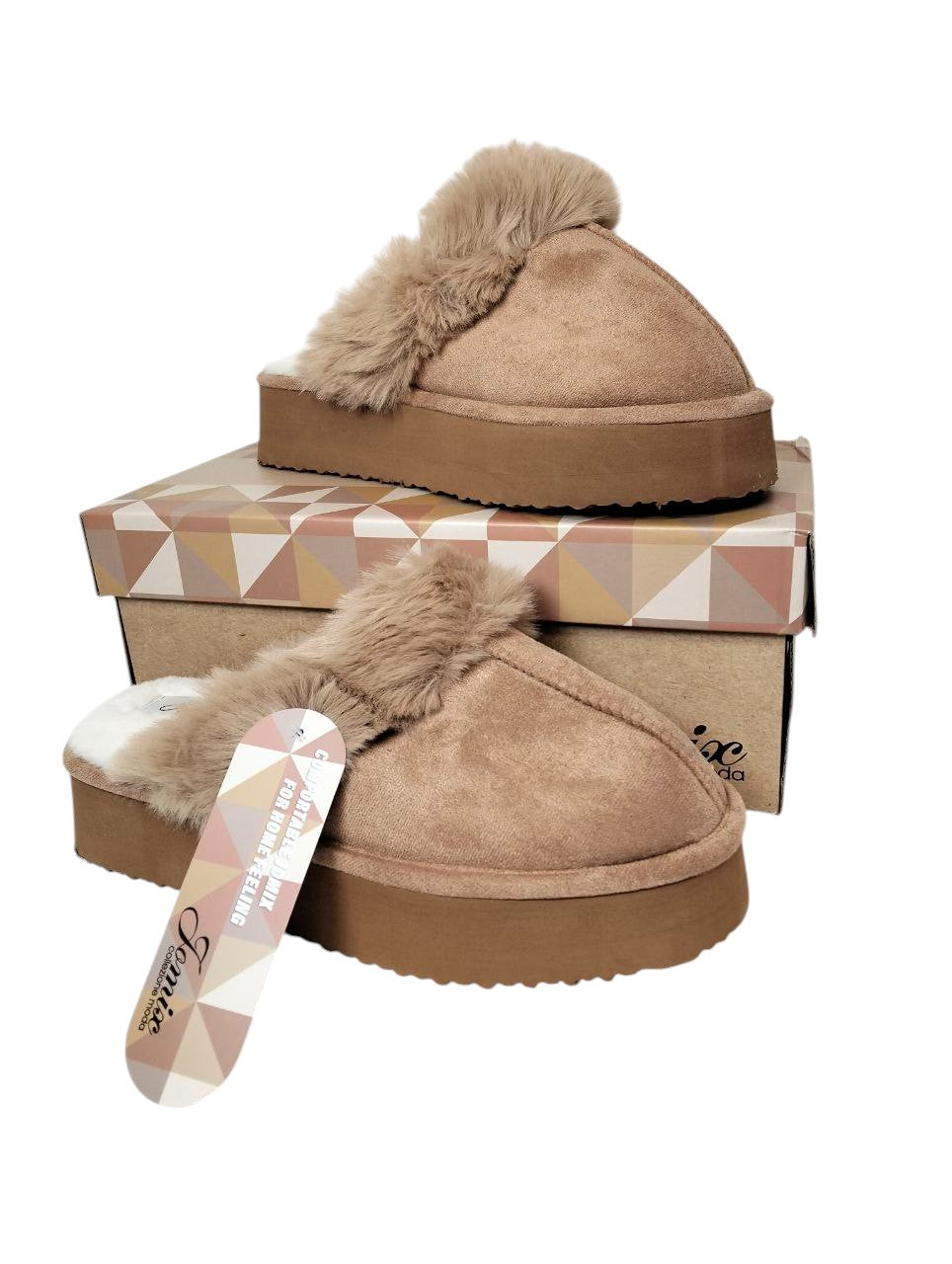 Ciabatte Invernali Platform in Suede con Pelliccia - Comfort Totale