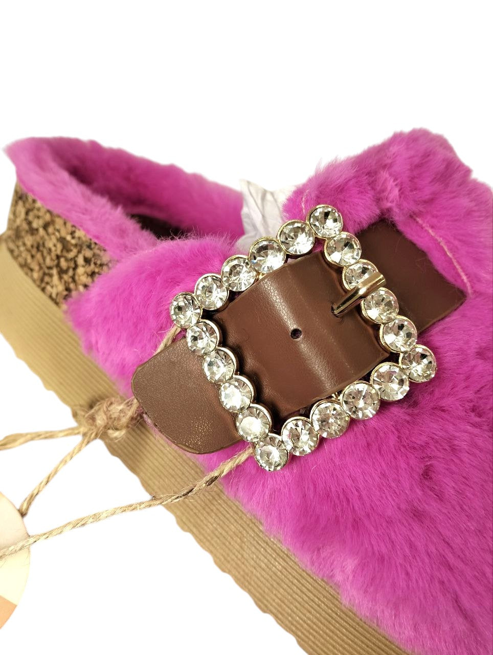 Ciabatte Mules Platform Pelo Rosa Barbiecore
