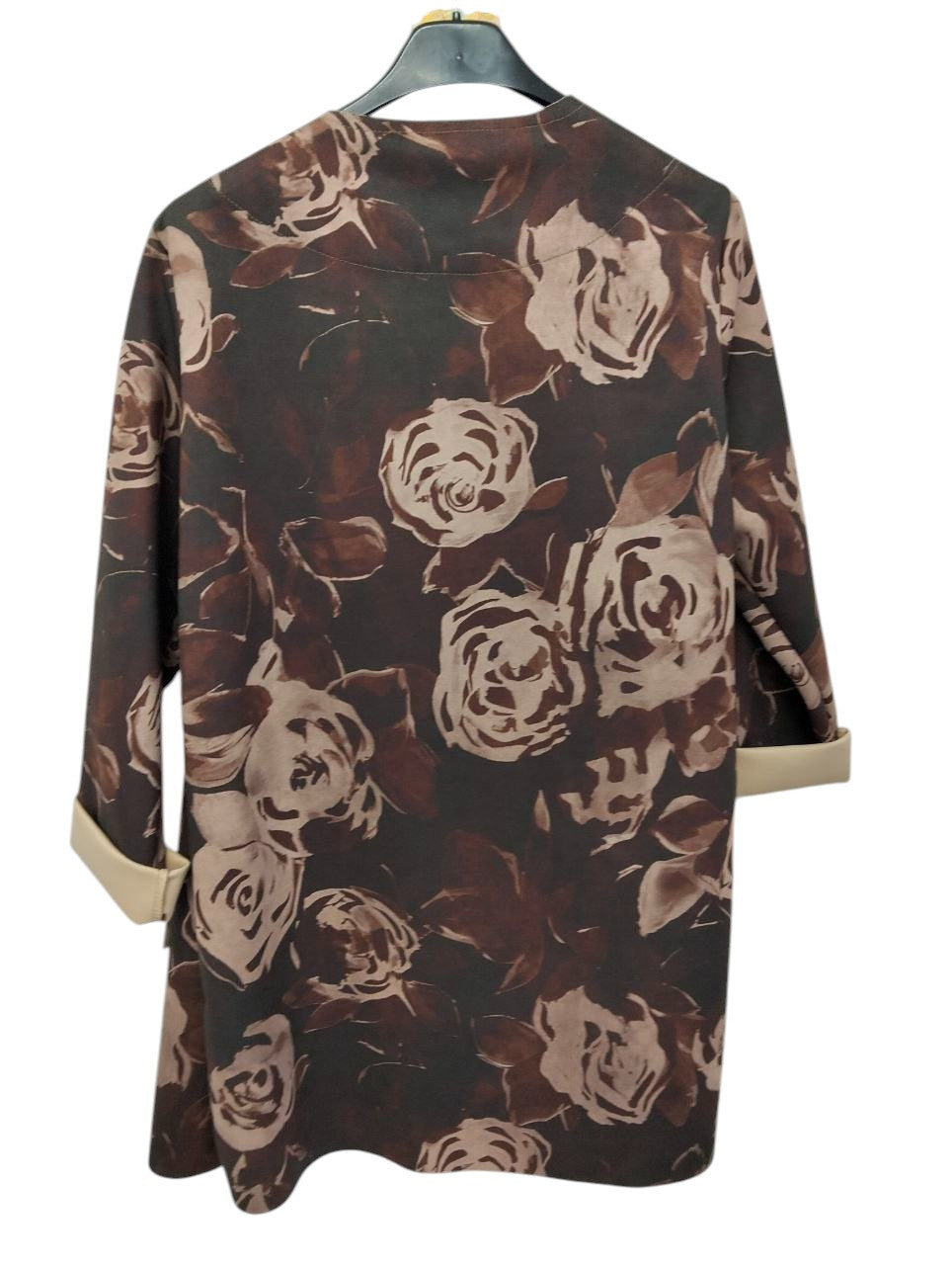 Cardigan Aperto Floreale Rosato 'Soft Cotton'