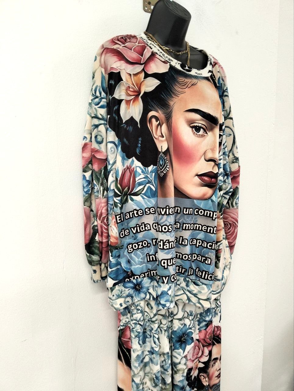 Completo 2 Pezzi Artistico 'Frida' Made in Italy - Morbido Effetto Velluto