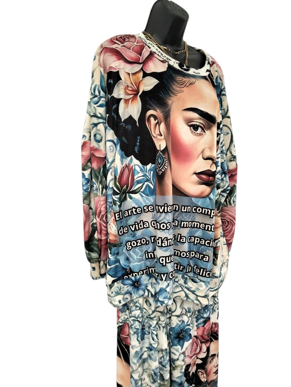Completo 2 Pezzi Artistico 'Frida' Made in Italy - Morbido Effetto Velluto