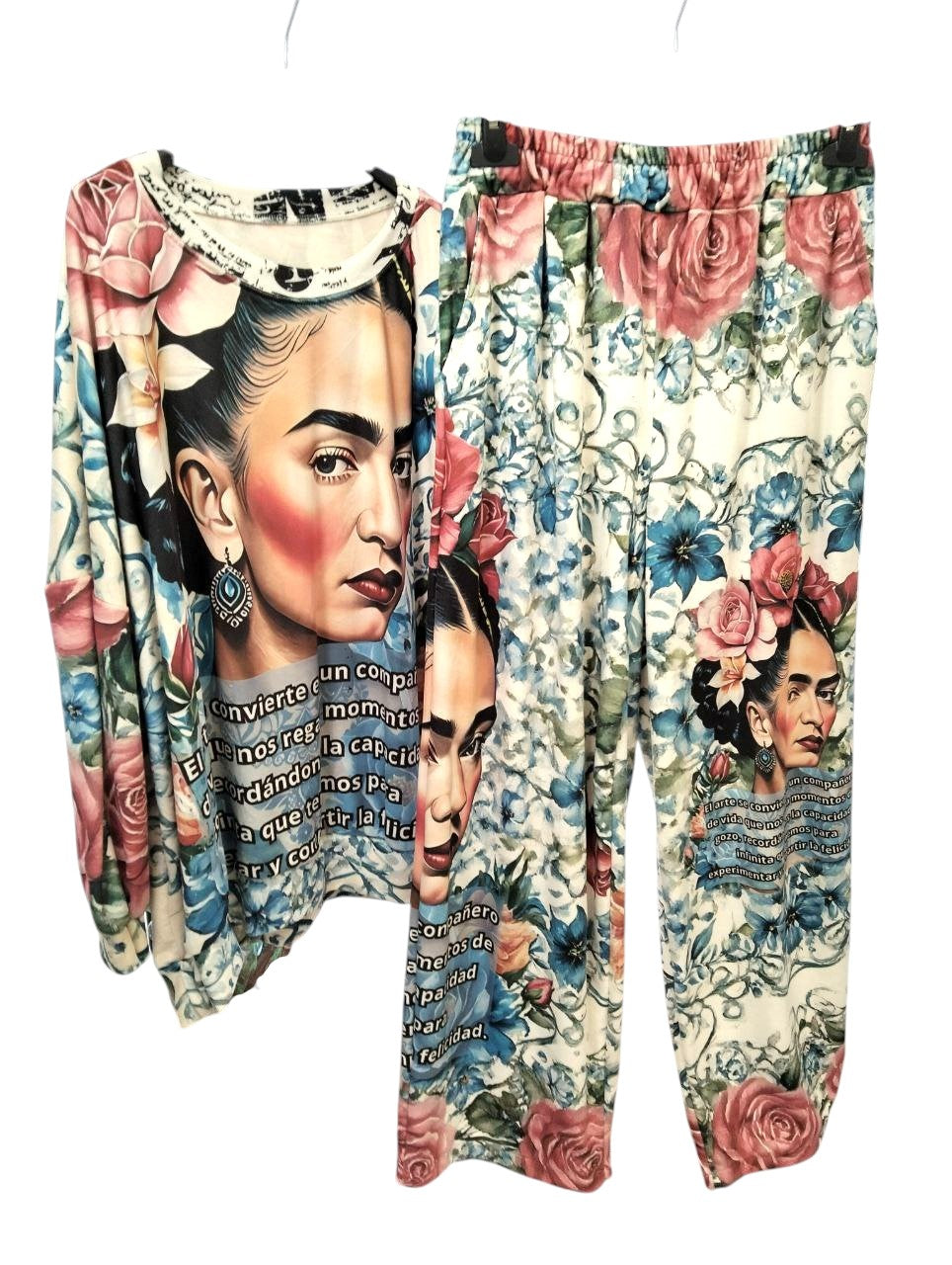 Completo 2 Pezzi Artistico 'Frida' Made in Italy - Morbido Effetto Velluto