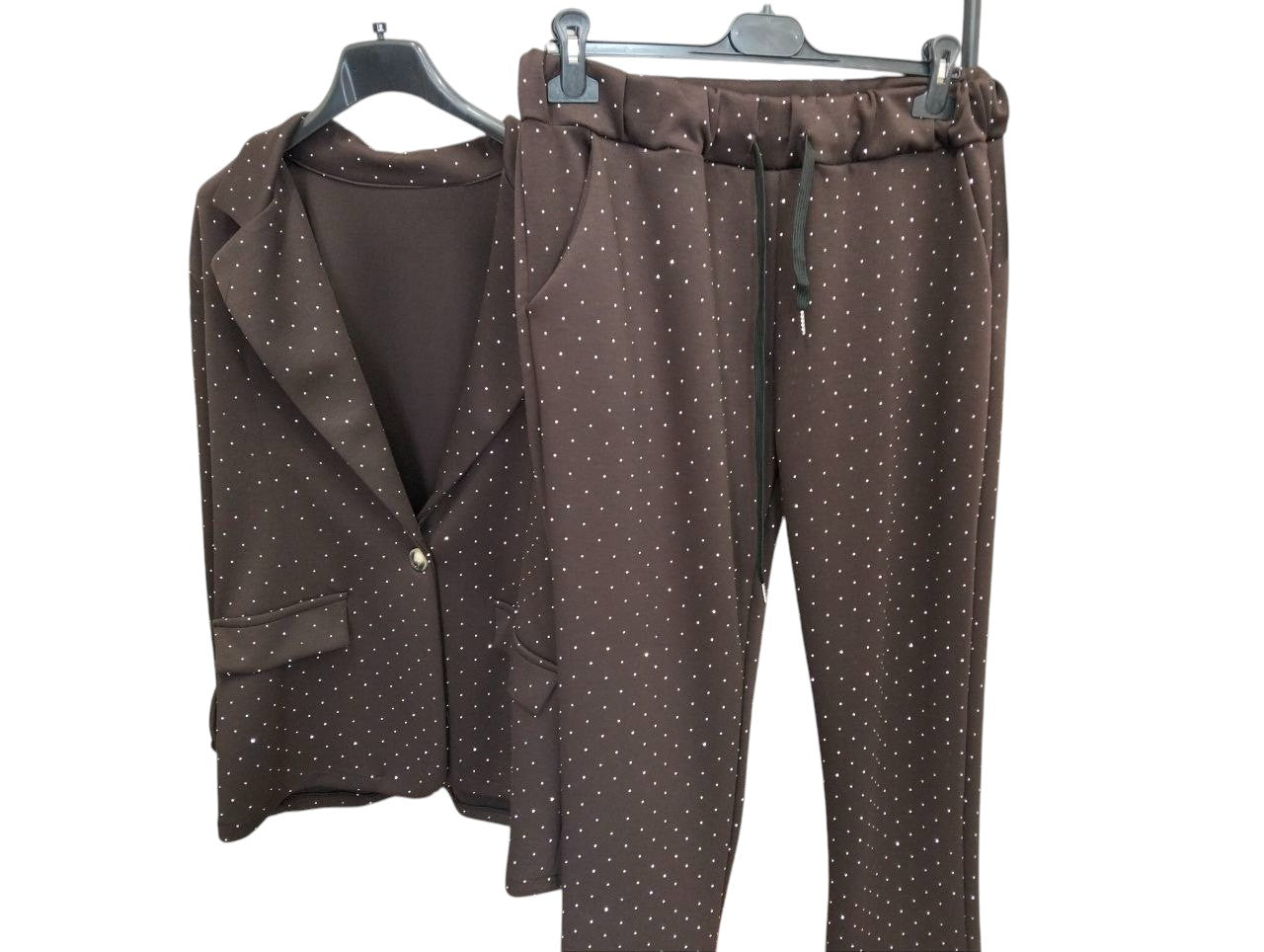 Completo marrone Diamanti veste fino uan L/XL