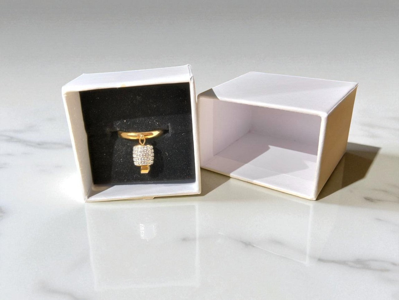 Anello a campanella in acciaio inossidabile regolabile colore oro