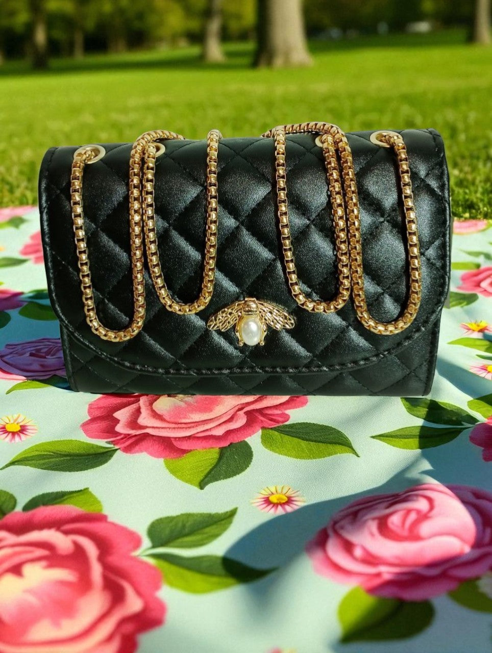 Borsa APETTA tracolla nera e oro