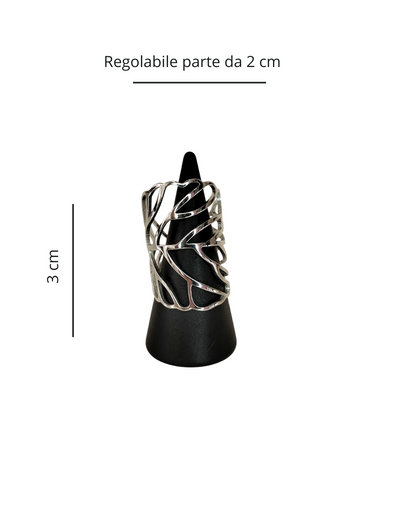 Anello Foglia  in acciaio inossidabile regolabile