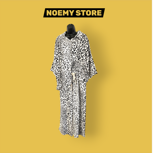 Completo leopardato veste fino una tg L