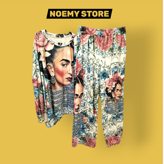 Completo 2 Pezzi Artistico 'Frida' Made in Italy - Morbido Effetto Velluto