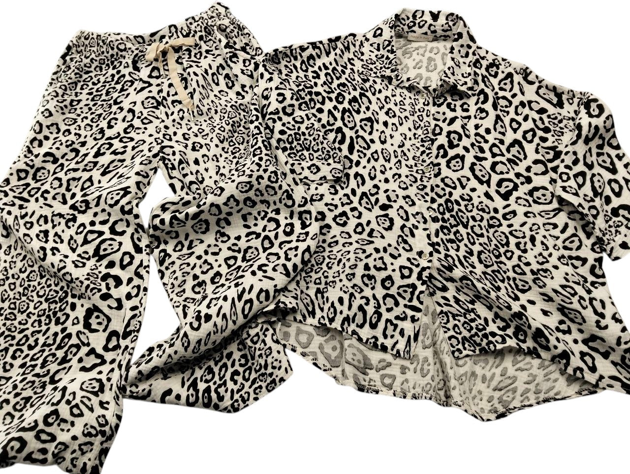 Completo leopardato veste fino una tg L