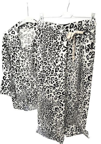 Completo leopardato veste fino una tg L