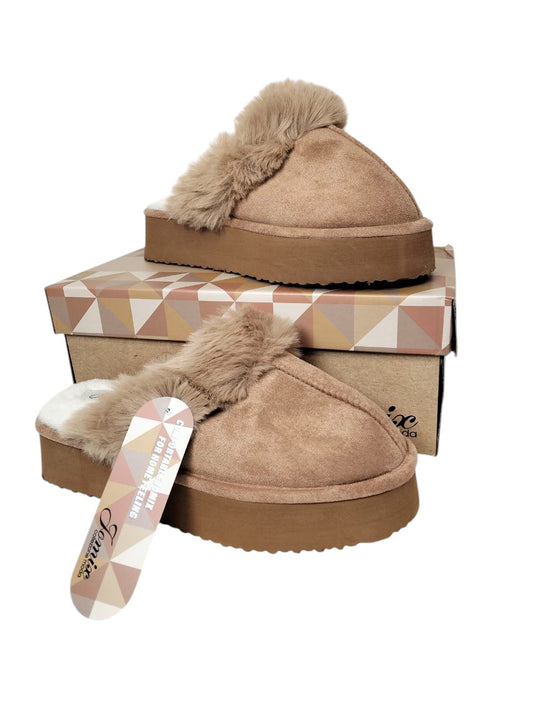 Ciabatte Invernali Platform in Suede con Pelliccia - Comfort Totale
