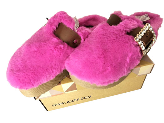 Ciabatte Mules Platform Pelo Rosa Barbiecore