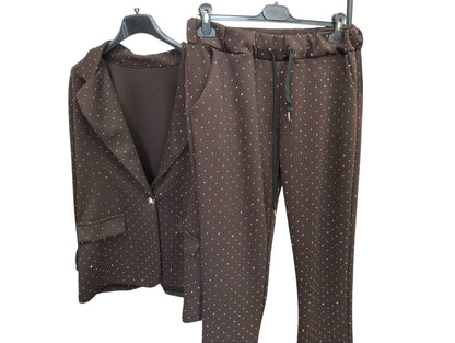 Completo marrone Diamanti veste fino uan L/XL