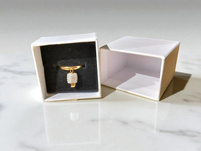 Anello a campanella in acciaio inossidabile regolabile colore oro